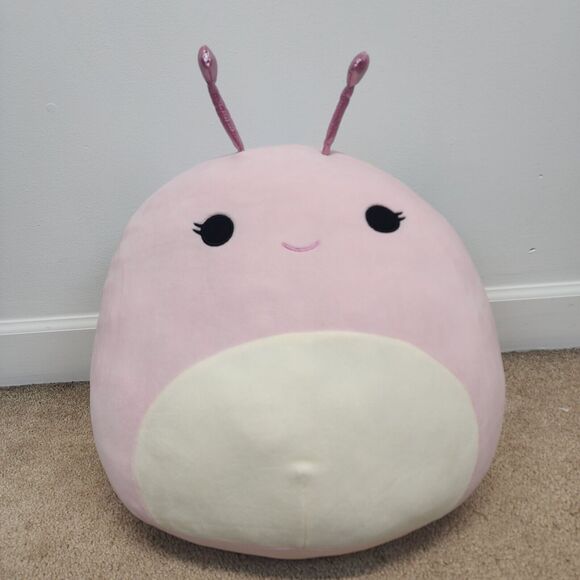 Squishmallow Silvina Snail Plush 16” Pink Tie Dye Shell Antennas Stuffed Animal - Picture 1 of 12